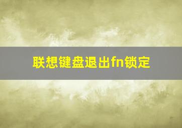 联想键盘退出fn锁定