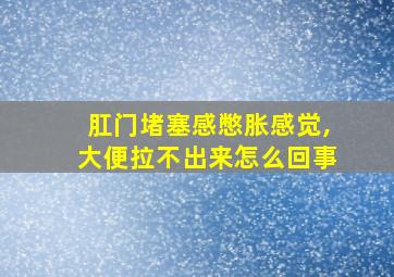 肛门堵塞感憋胀感觉,大便拉不出来怎么回事