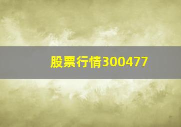 股票行情300477