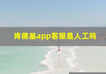 肯德基app客服是人工吗