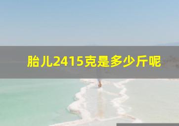 胎儿2415克是多少斤呢