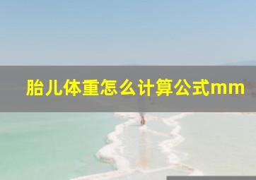 胎儿体重怎么计算公式mm