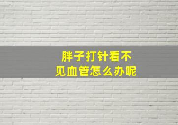 胖子打针看不见血管怎么办呢