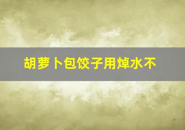 胡萝卜包饺子用焯水不