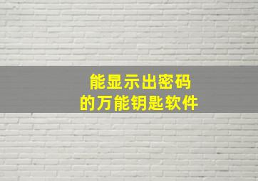 能显示出密码的万能钥匙软件