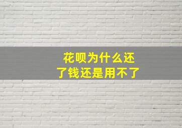 花呗为什么还了钱还是用不了