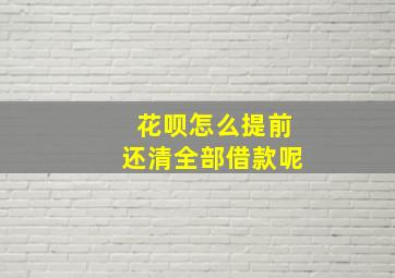 花呗怎么提前还清全部借款呢