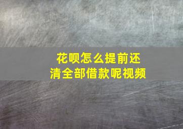 花呗怎么提前还清全部借款呢视频