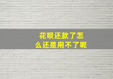 花呗还款了怎么还是用不了呢