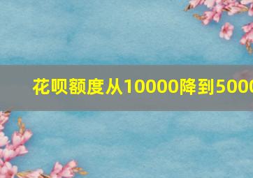 花呗额度从10000降到5000