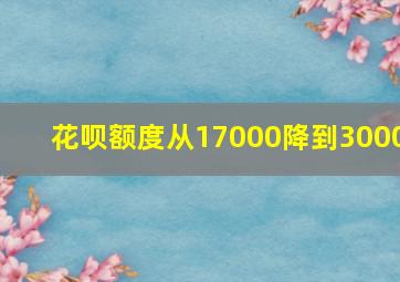 花呗额度从17000降到3000