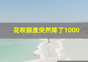 花呗额度突然降了1000