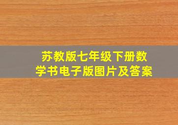 苏教版七年级下册数学书电子版图片及答案