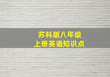 苏科版八年级上册英语知识点