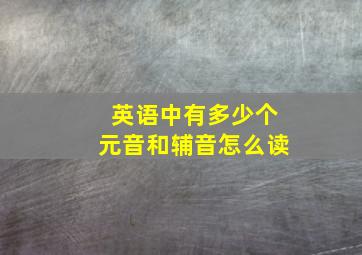 英语中有多少个元音和辅音怎么读