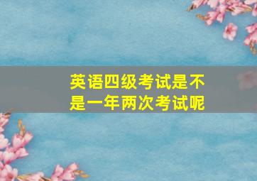 英语四级考试是不是一年两次考试呢