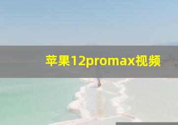 苹果12promax视频