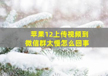 苹果12上传视频到微信群太慢怎么回事