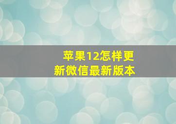 苹果12怎样更新微信最新版本