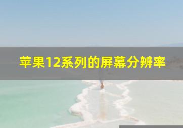 苹果12系列的屏幕分辨率