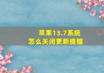 苹果13.7系统怎么关闭更新提醒