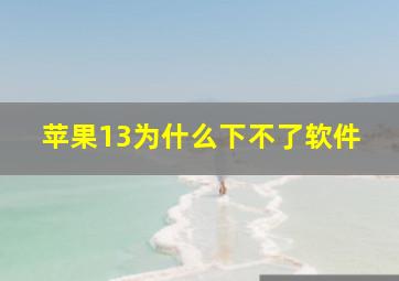 苹果13为什么下不了软件