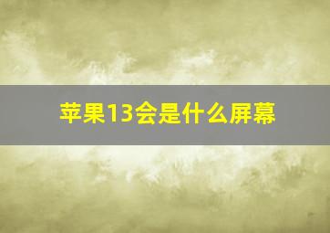 苹果13会是什么屏幕