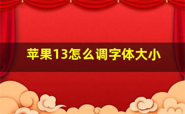 苹果13怎么调字体大小