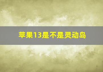 苹果13是不是灵动岛