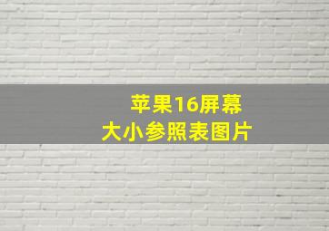 苹果16屏幕大小参照表图片