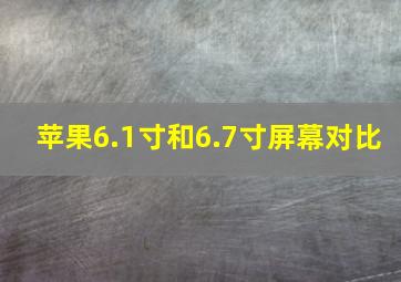 苹果6.1寸和6.7寸屏幕对比