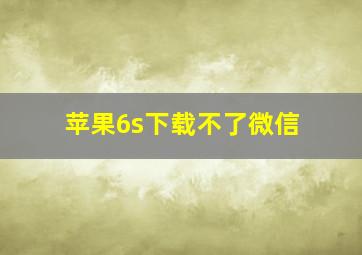 苹果6s下载不了微信