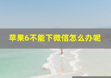 苹果6不能下微信怎么办呢