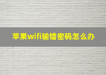 苹果wifi输错密码怎么办