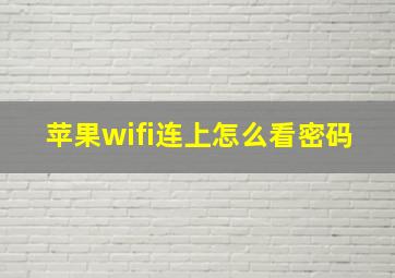 苹果wifi连上怎么看密码