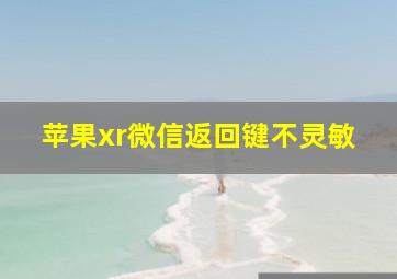 苹果xr微信返回键不灵敏