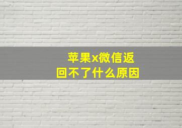 苹果x微信返回不了什么原因