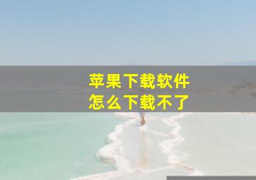 苹果下载软件怎么下载不了