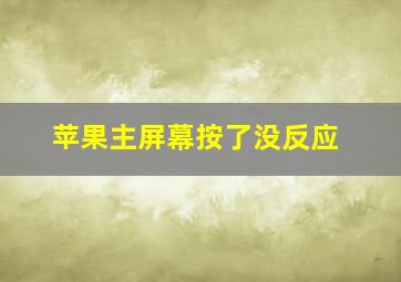 苹果主屏幕按了没反应