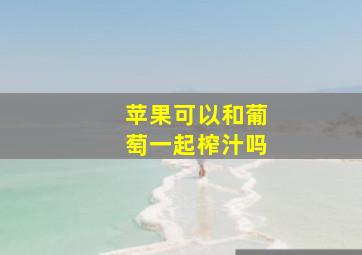 苹果可以和葡萄一起榨汁吗