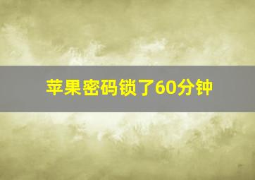 苹果密码锁了60分钟