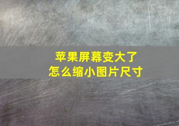 苹果屏幕变大了怎么缩小图片尺寸