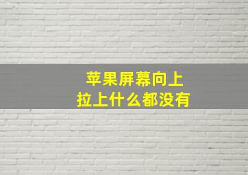 苹果屏幕向上拉上什么都没有