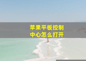 苹果平板控制中心怎么打开