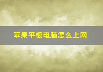 苹果平板电脑怎么上网