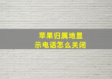 苹果归属地显示电话怎么关闭