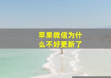 苹果微信为什么不好更新了