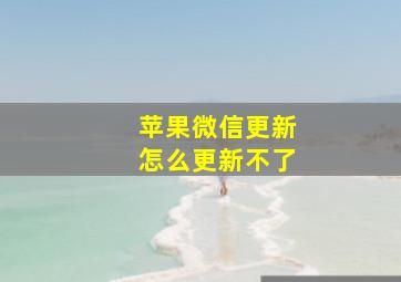 苹果微信更新怎么更新不了