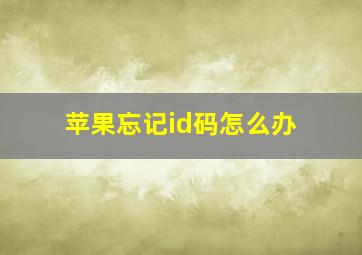 苹果忘记id码怎么办