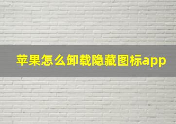 苹果怎么卸载隐藏图标app